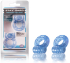 Stay Hard Vibrating Cock Ring 2 Pack - Blue 
