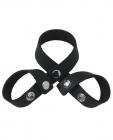 Leather figure 8 cock and ball divider - black