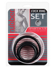 Rubber cock ring set - black pack of 3