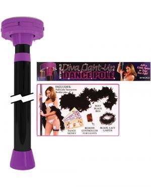 Diva light-up dance pole - purple/black