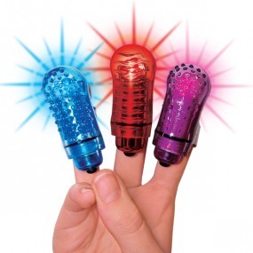 The FingO Glow - Finger-Fitting Light-Up Mini Massager - Blue