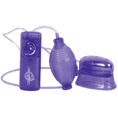 Pucker-Up Vibrating Vaginal & Clitoral Pump - Purple