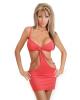 Club wear sexy cut-out dress w/chain accents hot pink o/s