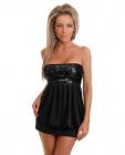 Club wear sequin elastic top tube dress black o/s