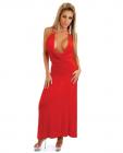 Sexy drape front halter dress red o/s