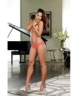 Stretch lace cheeky hipster panty w/ruched back coral sm (out of inv)