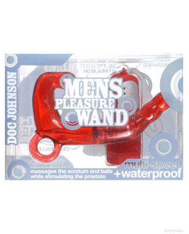 Men's pleasure wand, red waterproof