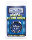 Titanmen tools metal cock ring - black 1.5in