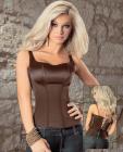 Smooth and comfy adjustable strap zip side corset carmel cafe 36