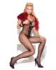 Vivace fishnet bodystocking w/satin bows and hearts applique black o/s