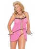 Vivace mesh babydoll and g-string pink qn