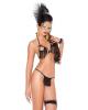 Vivace fringe string bra top and g-string black o/s