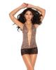 Vivace mini dress w/lace skirt leopard o/s