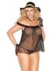 Vivace off the shoulder babydoll and g-string black qn