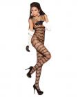 Vivace vertical striped bodystocking black o/s