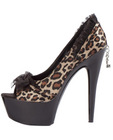 Ellie shoes jezebel 6in steletto w/2in platform satin and lace leopard eight