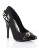 Ellie shoes shane 5in heel w/buckle accents black eight