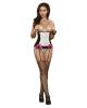 Vintage dots under bust corset and g-string black/white l/xl