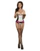 Vintage dots under bust corset and g-string black/white qn