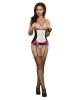 Vintage dots under bust corset and g-string black/white s/m