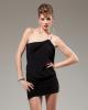 Forplay club monroe greek inspired mini dress w/one shoulder rhinestone black md