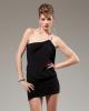 Forplay club monroe greek inspired mini dress w/one shoulder rhinestone black sm