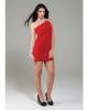 Forplay club monroe greek inspired mini dress w/one shoulder rhinestone red sm