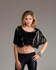 Forplay club tribeca sexy crop top w/full sequin front black sm