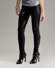 Forplay club glassell metallic pants w/5-pocket detail and ruched seams black sm