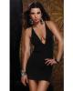 Low v cut w/cross straps in back sleek dress black sm