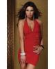 Halter low cut side tie fiery dress red lg