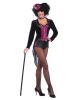 2 pc burlesque show stopper tail coat w/attached vest and hot pants black/hot pink o/s