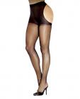 Desire hosiery sheer control top pantyhose w/booty shaper black o/s