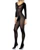 Desire hosiery sheer crotchless body stocking black o/s