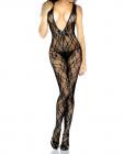 Desire hosiery floral lace bodystocking black qn