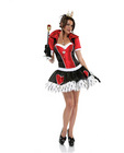 5 pc off w/her head dress, bolero, crown, skepter, and gloves blk/red xs/s