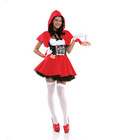4 pc to hollywood we go dress, cape, gloves and basket red xs/s