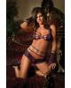 Metallic mesh opulent bra and boyshort royal sapphire o/s