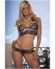 Sheer laced cami and thong black o/s