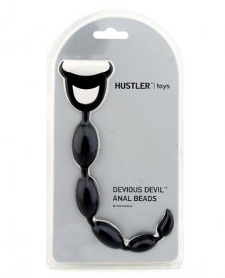 Hustler devious devil anal beads - black