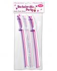 Bachelorette party pecker sipping straws assorted colors - 10 ct