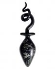 Fashionistas glass pig tail large butt plug - black