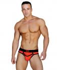 Jack Adams Army Fly Jock Brief Hybrid w/Functional Fly and Open Back Orange/Black LG