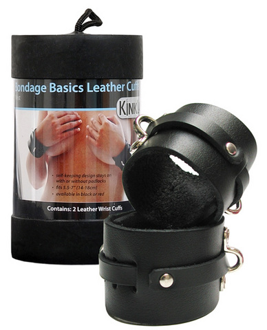 Kinklab leather wrist cuffs - black Sex Toy Product