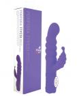 Maia Twistty Silicone Vibrator w/Clit Stem - Neon Purple