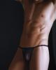 Male basics ruffled v-thong black s/m