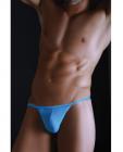 Male basics ruffled v-thong turquoise s/m
