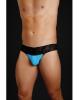 Male basics micro lace thong black/turquoise l/xl