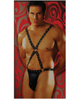 Male power fetish warrior studded attached thong and criss cross front strap black s/m