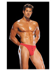 Male power e-z access button thong red s/m